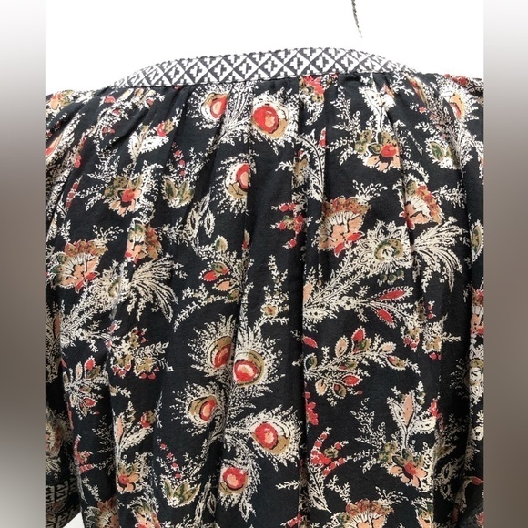 Joie Laurina Floral Red White Red Flutter Short Sleeve Top V-Neck Shirt Small - Picture 7 of 16